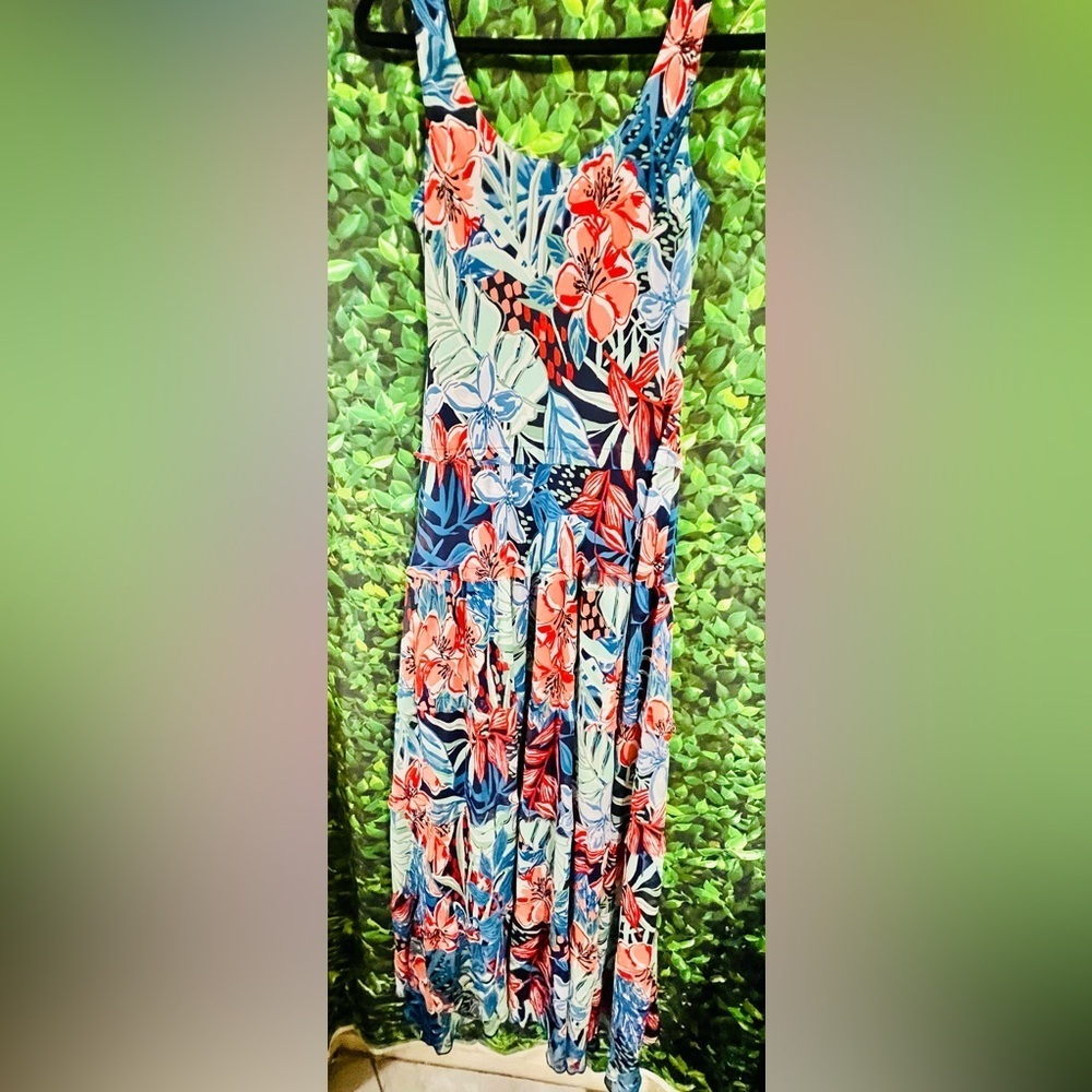NEW Jones New York Women's Floral Maxi Multi-Tiered Dress Printed Chiffon-Small - Picture 2 of 4